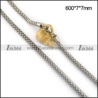 7MM Wide Silver Plated Stainless Steel Net Chain n001099