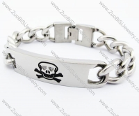 Stainless Steel Crossbones Tag Bracelet - JB400017