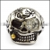 Golden Tobacco Pipe Skull Ring r004914-1