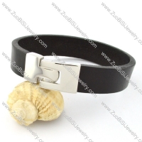 good-looking oxidation-resisting steel Leather Bracelet -b000689