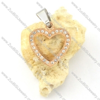 attractive Rose Gold oxidation-resisting steel Heart Pendants - p000491