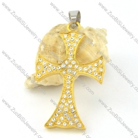 practical Gold noncorrosive steel Cross Pendants - p000507