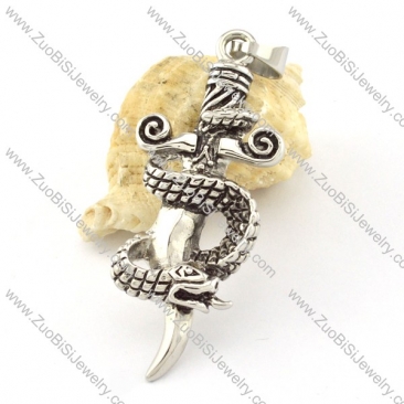 economic Stainless Steel viper Snake Cross Pendants - p000527