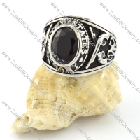 great noncorrosive steel Black Stone Ring with punk style for Motorcycle bikers - r000544