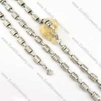 high quality noncorrosive steel Stamping Necklace with Bracele Set - s000255