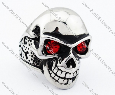 Red Eyes Stainless Steel skull Ring - JR090278