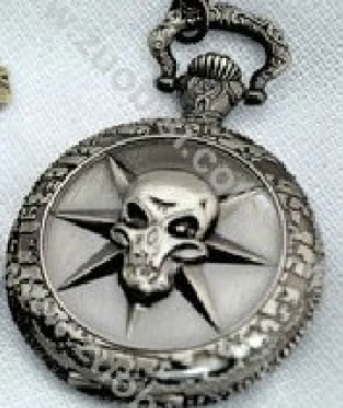 Black Gun Metal CS Head Shot Pocket Watch Chain - PW000005