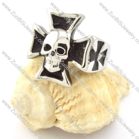 Skull Stainless Steel Ring in Cross Shaped -r000686