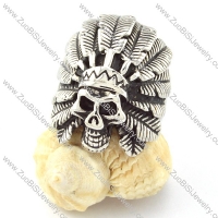 Stainless Steel Wild Man Skull Ring -r000700