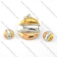3 tones Jewelry Sets of Pendant and Earring -s000464