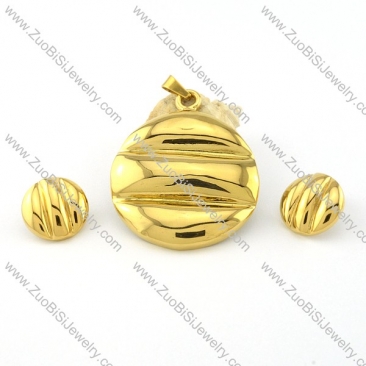 Gold Plated Jewelry Sets of Pendant and Earring -s000465