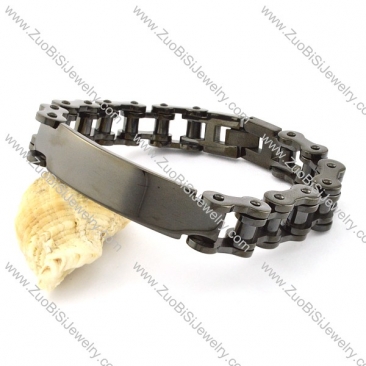 Width of 14mm Black Motorcycle Biker Chain Bracelet with plate -b000948