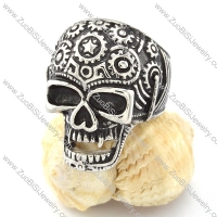 Mens Skull Ring in Stainless Steel for Motorcycle Bikers -r000715