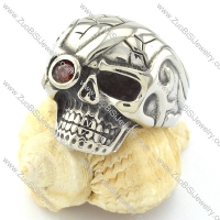 Mens Skull Ring in Stainless Steel for Motorcycle Bikers -r000743