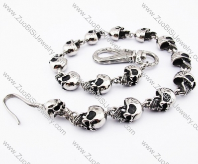 15 Skull Head Wallet Jean Chain in Stainless Steel -JY010003