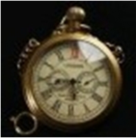 Antique Brass Mechanical Pocket Watch with chain -pw000402