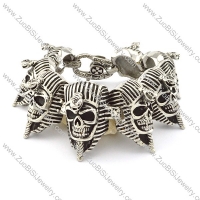 Big Wild Egypt Chief Skull Bracelet in Stainless Steel -b000995