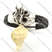 Black Leather Dragon Bracelet for Men -b001001