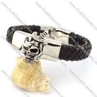 Black Leather Bracelet for Men -b001006