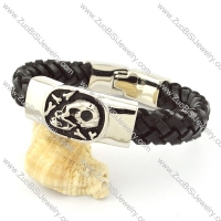 Black Leather Bracelet for Men -b001007