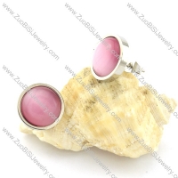 economic 316L Stainless Steel Cat Eye Stone Earring -e000525