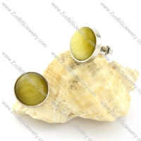 pretty oxidation-resisting steel Cat Eye Stone Earring -e000526