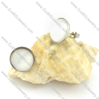 beauteous Steel Cat Eye Stone Earring -e000527