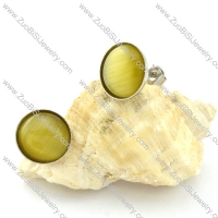 great 316L Cat Eye Stone Earring -e000529