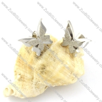 Silver Sand Blasting Butterfly Earring in Stainless Steel -e000532