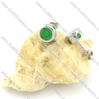 Green Stone Earring in Stainless Steel Metal -e000555