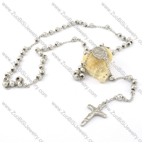 stainless steel rosary necklace -n000273