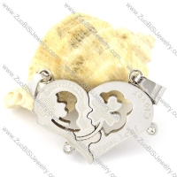 pretty 316L Heart Couples Pendants -p000954