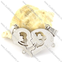 pretty 316L Heart Couples Pendants -p000954