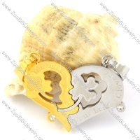 hot selling Steel Heart Couples Pendants -p000956