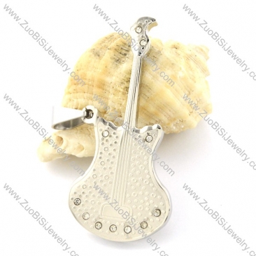practical Stainless Steel Guitar Pendant with crystals -p000963