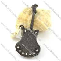 nice-looking black 316L Stainless Steel Guitar Pendant -p000964