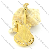 gold finished stainless steel gittern pendant -p000965