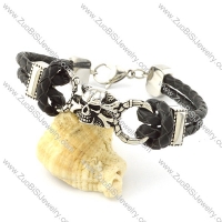 good selling noncorrosive steel Leather Bracelet -b001285