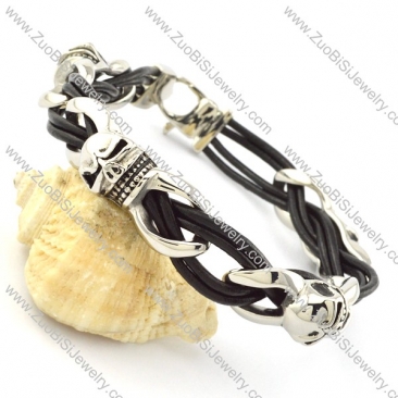 beautiful oxidation-resisting steel Leather Bracelet -b001293