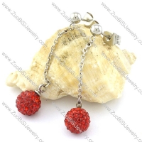 Beauteous Nonrust Steel Rhinestone Ball Earring for Elegant Ladies -e000582