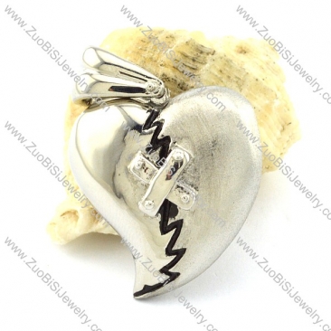 broken heart pendant in super 316l stainless steel -p001107