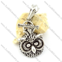 Steel Owl Charm with Melon Seed Buckle -p001125