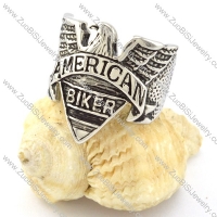 Good Quality 316L Stainless Steel American Eagle Biker Ring r000887