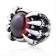 Gruesomeness Red Round Stone Ring with 8 Knife-edged Claws -JR350216