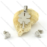 Lovely Jewelry Set in Stainless Steel Metal including Pendant an Earring -s000692
