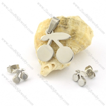 Lovely Jewelry Set in Stainless Steel Metal including Pendant an Earring -s000696
