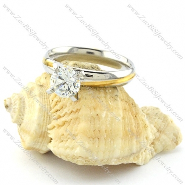 Elegant Weddig Ring in Stainless Steel Metal -r000939