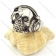 DJ skull ring wearing headphone -r001017