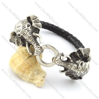 Thailand Elephant Bracelet with Leather Cord b001319