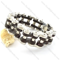 22MM Black and Silver Tone Heavy Bike Chain Bracelet -b001332